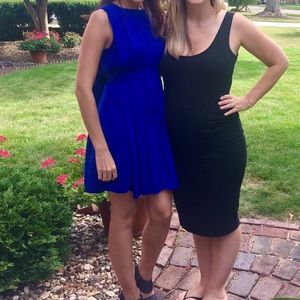 Colbalt cocktail wedding guest dress